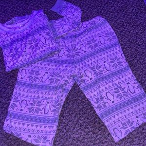 Penguin long sleeve pajamas set